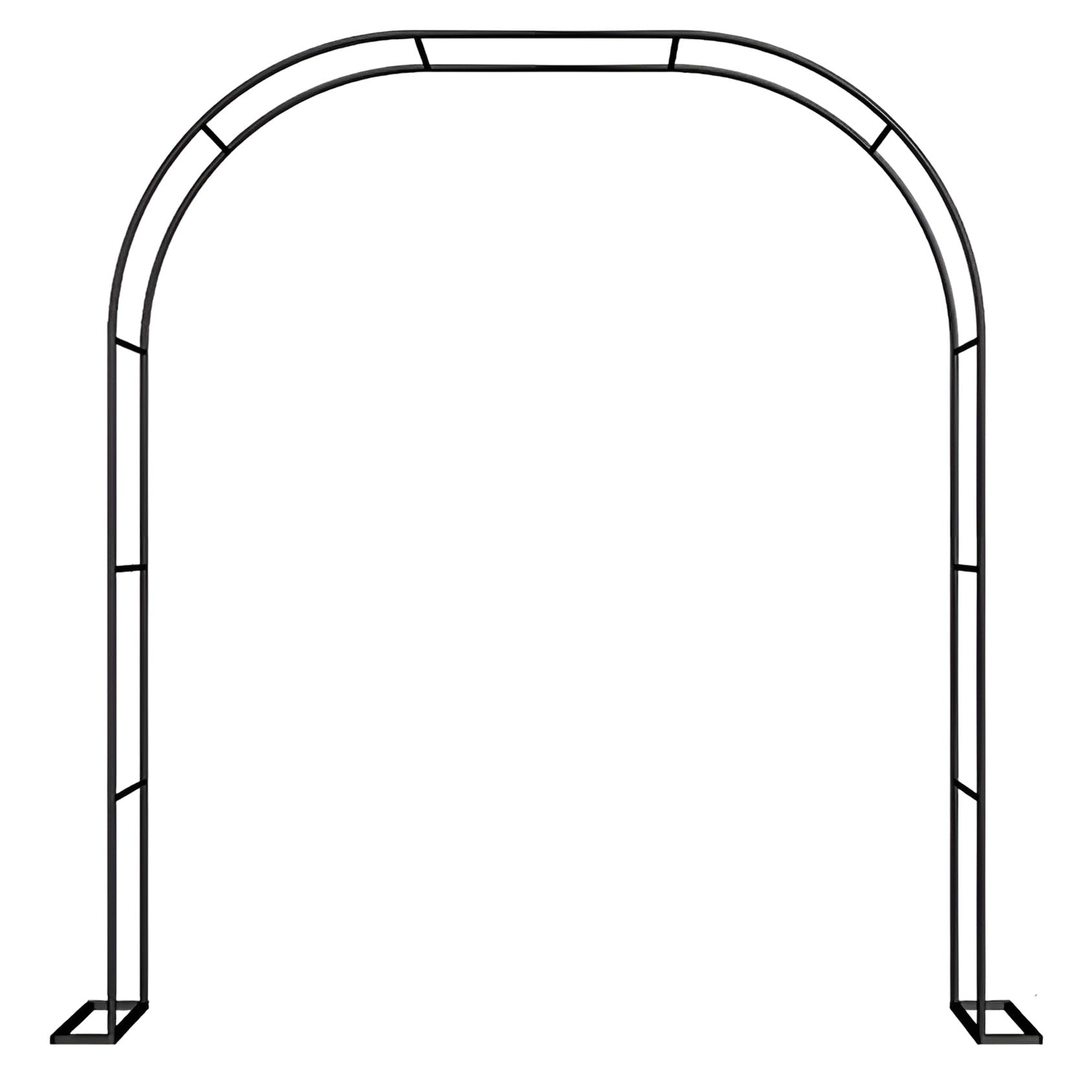 Rose Arch Pergola, Wide 120cm 140cm 180cm 200cm 240cm 280cm 300cm 350cm Metal Arbour Trellis Archway For Climbing Plants, Decorative Wedding Arch(Color:Black,Size:3m*2.2m*25cm)