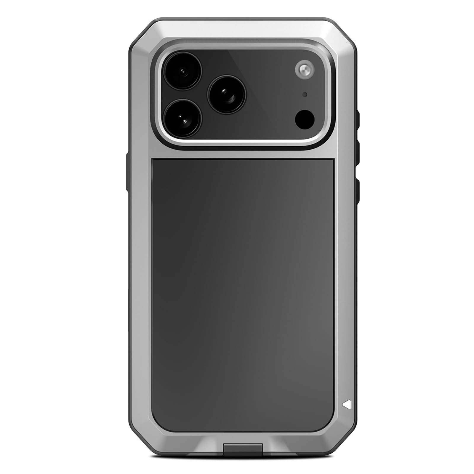Metall Hülle für iPhone 17 Pro Max/17 Pro/17 Air/17, Militärisch Schwerlast Ganzkörper Schutzhülle Aluminiumlegierung Stoßfeste Handyhülle,Silber,17 ProMax