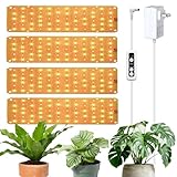 DOMMIA Grow Lights, 40W Linkable Grow Lights for Indoor Plants Full Spectrum, 6/12/16h Timer, Dimmable Ultra-Thin Plant Lights for Indoor Growing, Yellowish White, 1-Set