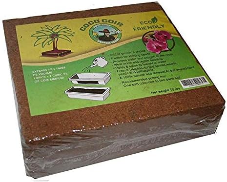 Green Texan Organic Farms Compressed Coconut Coir Brick, 11 Pound (lb) (11 Pound)