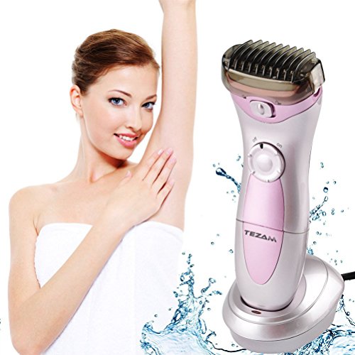 Tezam Cordless Women's Electric Shaver, 3-Blade Wet & Dry Body Hair Epilator Armpit Bikini Trimmer Lady Shaver, Rechargeable