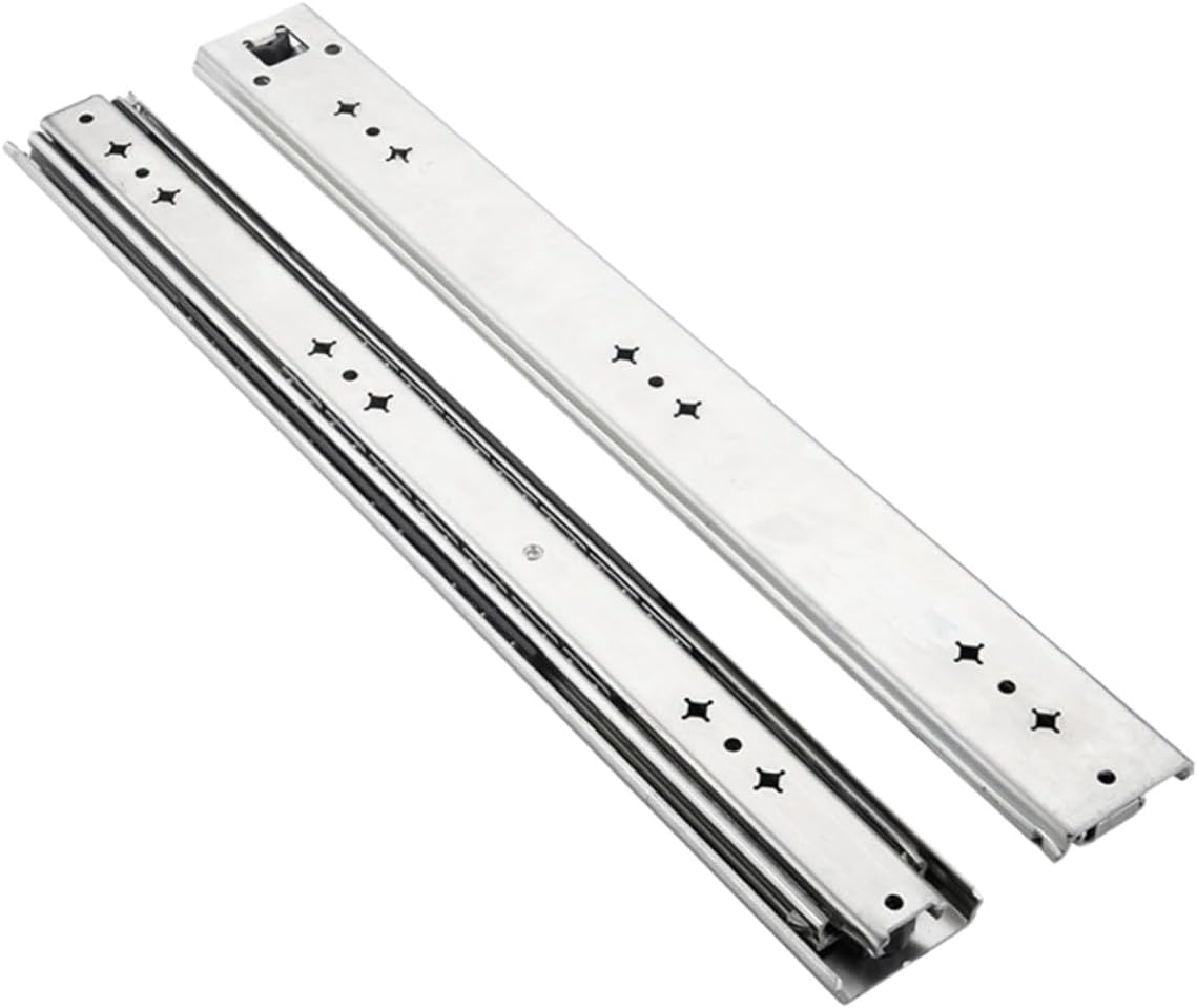 Heavy Duty 14-inch Drawer Slides Full Extension Metal Rails Self-Locking Side Mount Ball Bearing Cabinet Drawer Slides Replacement Set of 2