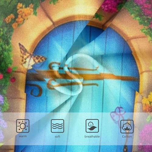 Cotton Toddler Underwear Floral Vibrant Blue Door Colorful Flowers Cute Panties Girl Durable Underpants Briefs 2t3