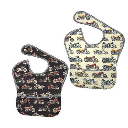 Kawaii Frog Seamless Cute Baby Bibs Set Of 2 Packs For 6-24 Months Waterproof Washable Fabric For Boys Girls