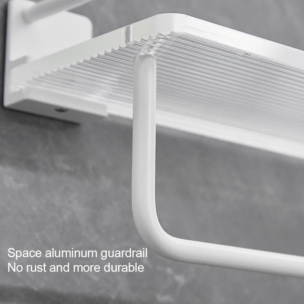 Półka łazienkowa Space Aluminum montowana na ścianie, wielofunkcyjny wiszący stojak ręczniki i kosmetyki(40Cm)