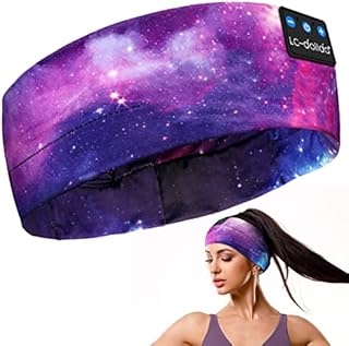 LC-dolida Bluetooth Headband Headphones, Starry Sleep Mask with Bluetooth Headphones Sleeping Headband Sleep Headphone Bluetooth Headband with Thin Speaker Microphone Handsfree Best Gift Ideas