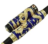 Jinhao Double Dragon Rollerball Pen Blue Cloisonne Enamel Handcraft for Signature and Collection