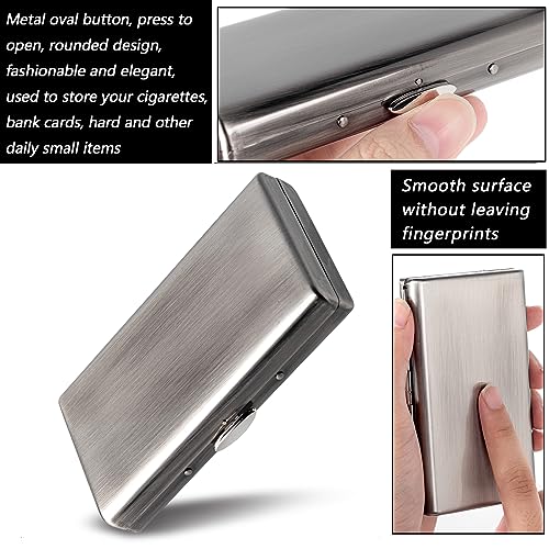 Image of Cigarette Case for Women and Men - Lightweight and Portable Cigarette Box and Holds 12 100mm Cigarettes, Bank Cards, Coins, and More - Stylish Design, Beautiful and Generous (Vntage Silver)