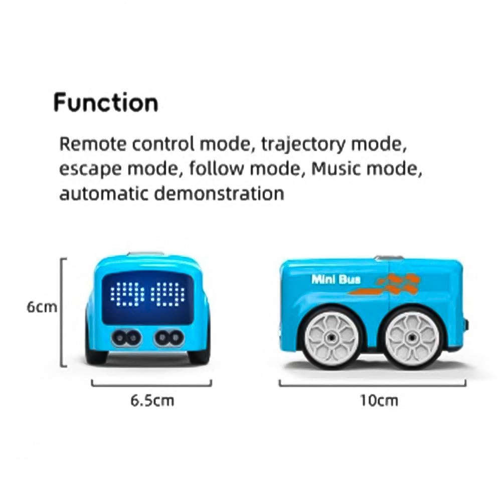 Magic Mini Rc Bus, 2026 Upgraded RC Remote Control Sensor Car, Magic Mini Bus Smart RCS Toy, Gestures Follow Small Vehicle Automatic Avoidance Patrol Line Driving Desktop Toy Car (White)
