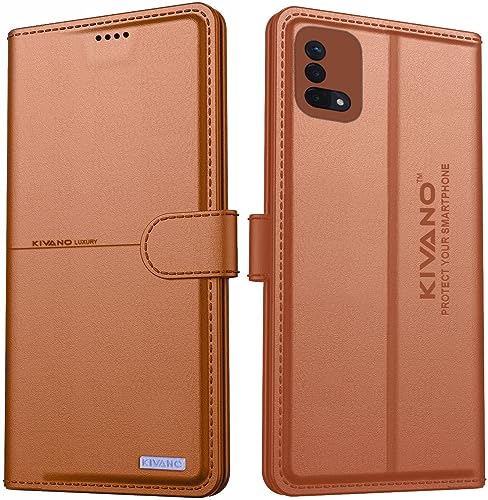Image of KIVANO Compatible with Oppo A74 5G Flip Cover | Leather Finish | Inside Pockets & Inbuilt Stand | Shockproof Wallet Style Magnetic Closure Back Cover Case