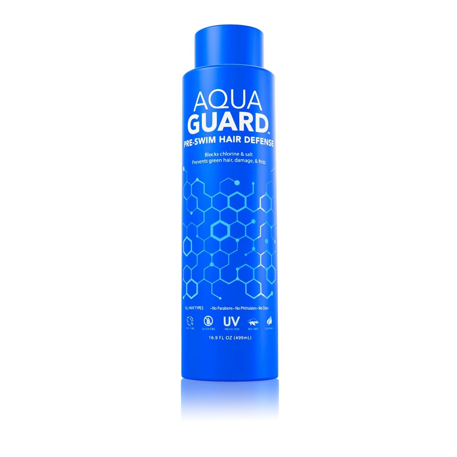 AQUA GUARD Pre-Swim Hair Defense Family Size | Prevents Chlorine Damage + Softens Hair While Swimming | Made in California | Color Safe, Leaves Hair Smelling Great | 16.9 oz