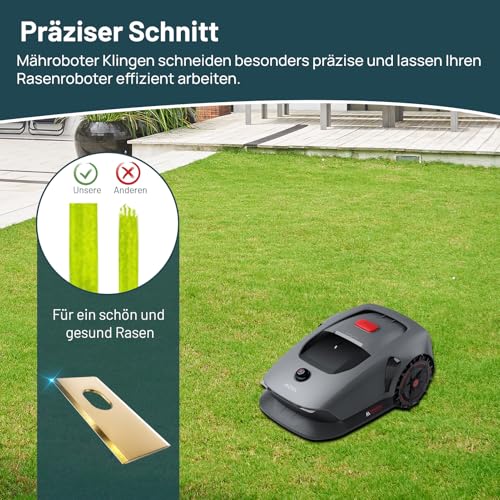 HAUSPROFI 30x Titan Ersatzmesser Ersatzklingen für MOVA 600, 600 Kit, 1000，LiDAX Ultra & NAVAX AWD Mähroboter, DIN EN 50636-2-107 geprüft, 60% langlebiger, inkl. Sicherungs-Schrauben & Box