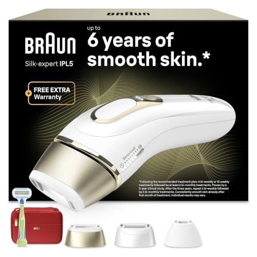 Braun IPL Geräte Haarentfernung Silk·expert Pro 5, PL5262, Weiß/Gold – Ansicht 1