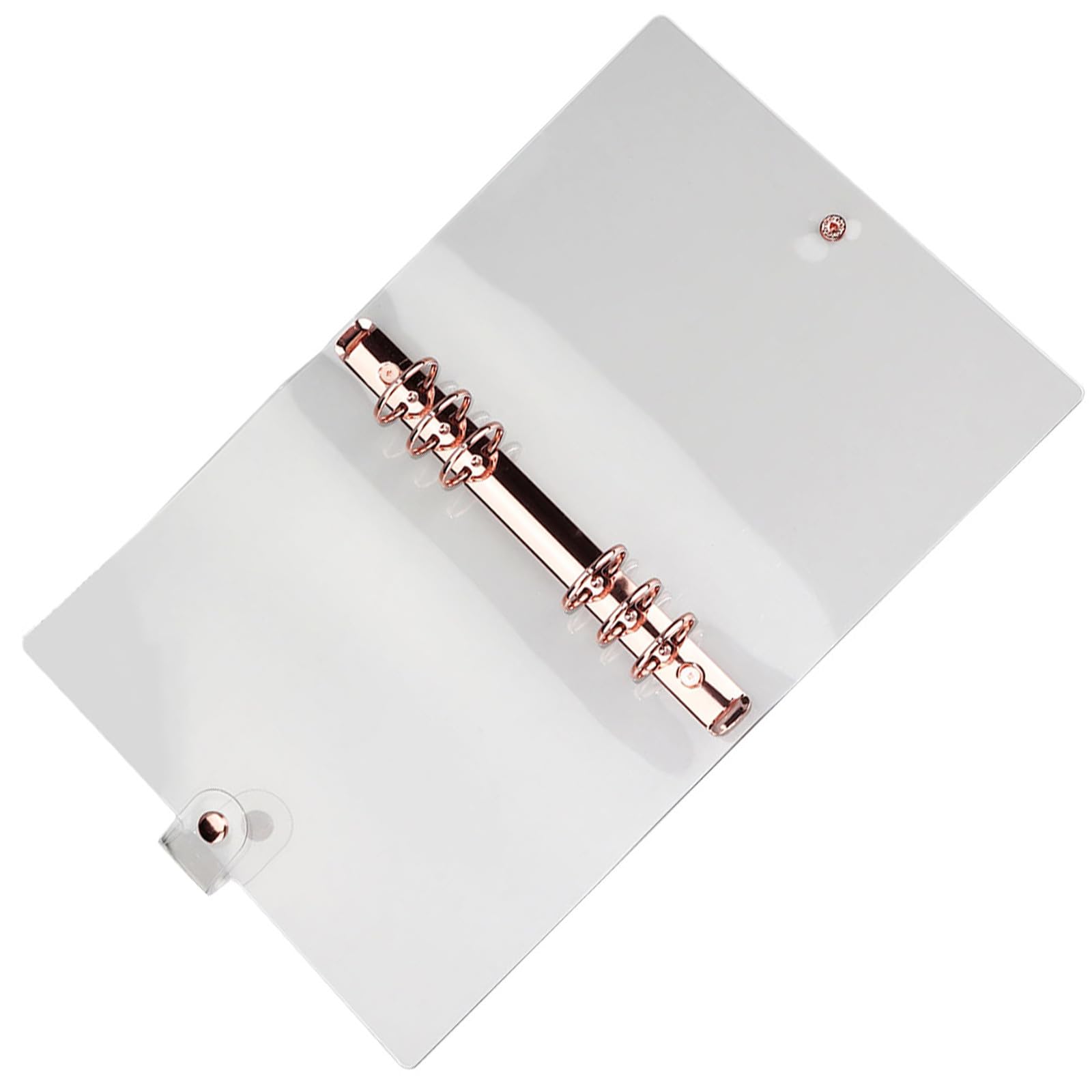 NUOBESTY 5 Pz Pvc Blocco Note Anello Squisito Raccoglitore a Scatto-Libro Sciolto Rotondo per Trasparente Portatile-Anelli Copertura Del Pulsante Album Studenti Diario Dimensioni Manuale