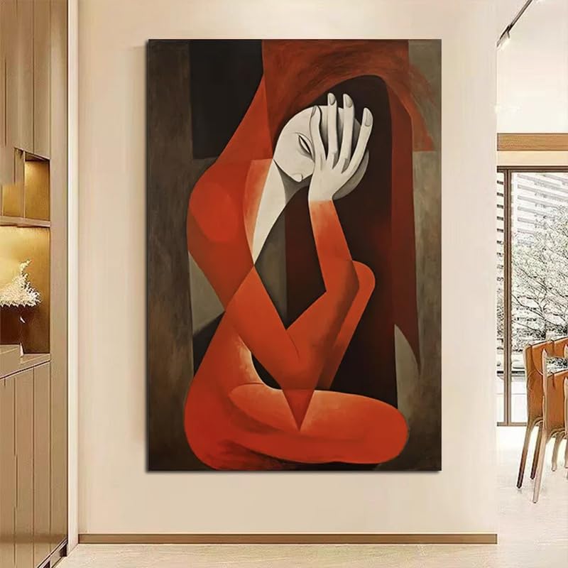 Art abstrait Contemplation de l'ombre rouge - Solution pour décorer un grand mur vide