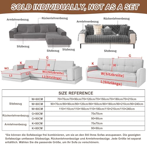 BXAEYIPOR Couch Überzug,Sofa Überzug,Sofa-Schutzhülle mit Rutschfester Unterlage,Neue Universelle rutschfeste Solide Strukturierte Sofa… – Ansicht 3