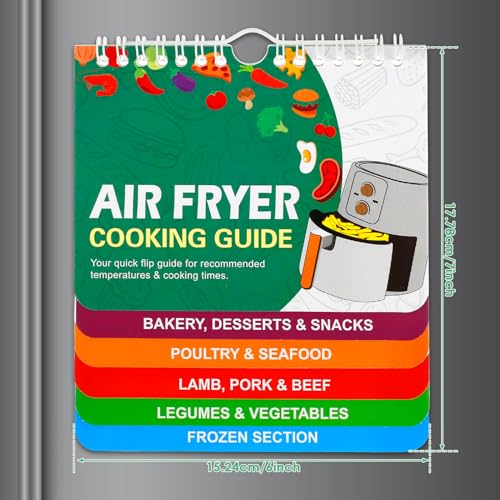 Air Fryer Cheat Sheet Magnets Cooking Guide Booklet, Air Fryer Recipe Book Air Fryer Cooking Times Chart Magnetic Keto Food Guide Air Fryer Accessories Temp Guide (Air Fryer Recipes) - Image 4