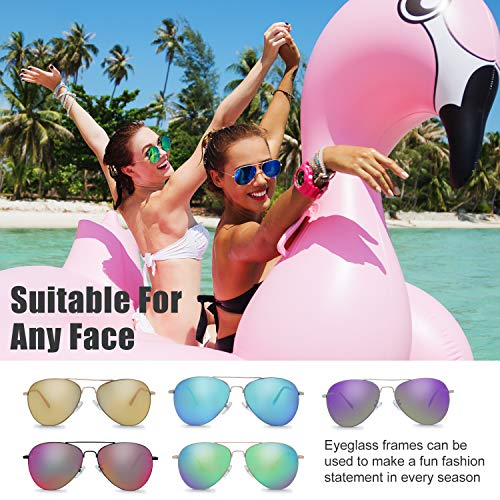 Image of The Fresh Classic Aviator Sunglasses for Men Women, Metal Frame Mirror Lens, Pilot Style, Includes Cleaning Cloth, Pouch