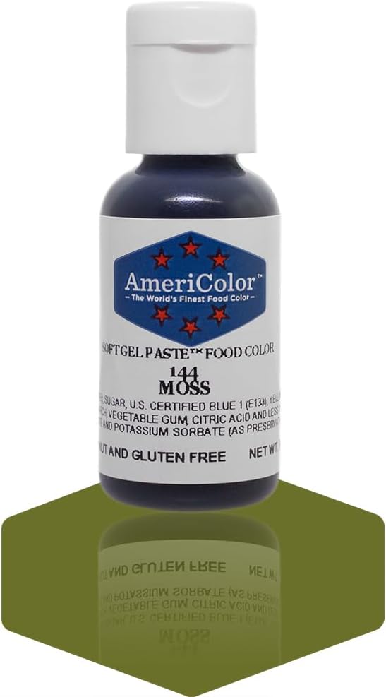 Moss, 0.75 Ounce Bottle, Soft Gel Paste Food Color