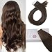 Moresoo 16 Inch Hair Extensions Tape Hair Brown Color #4 Straight Unprocessed Remy Human Hair Soft and Silky Human Hair with Invisible Tape 50g/20pcs