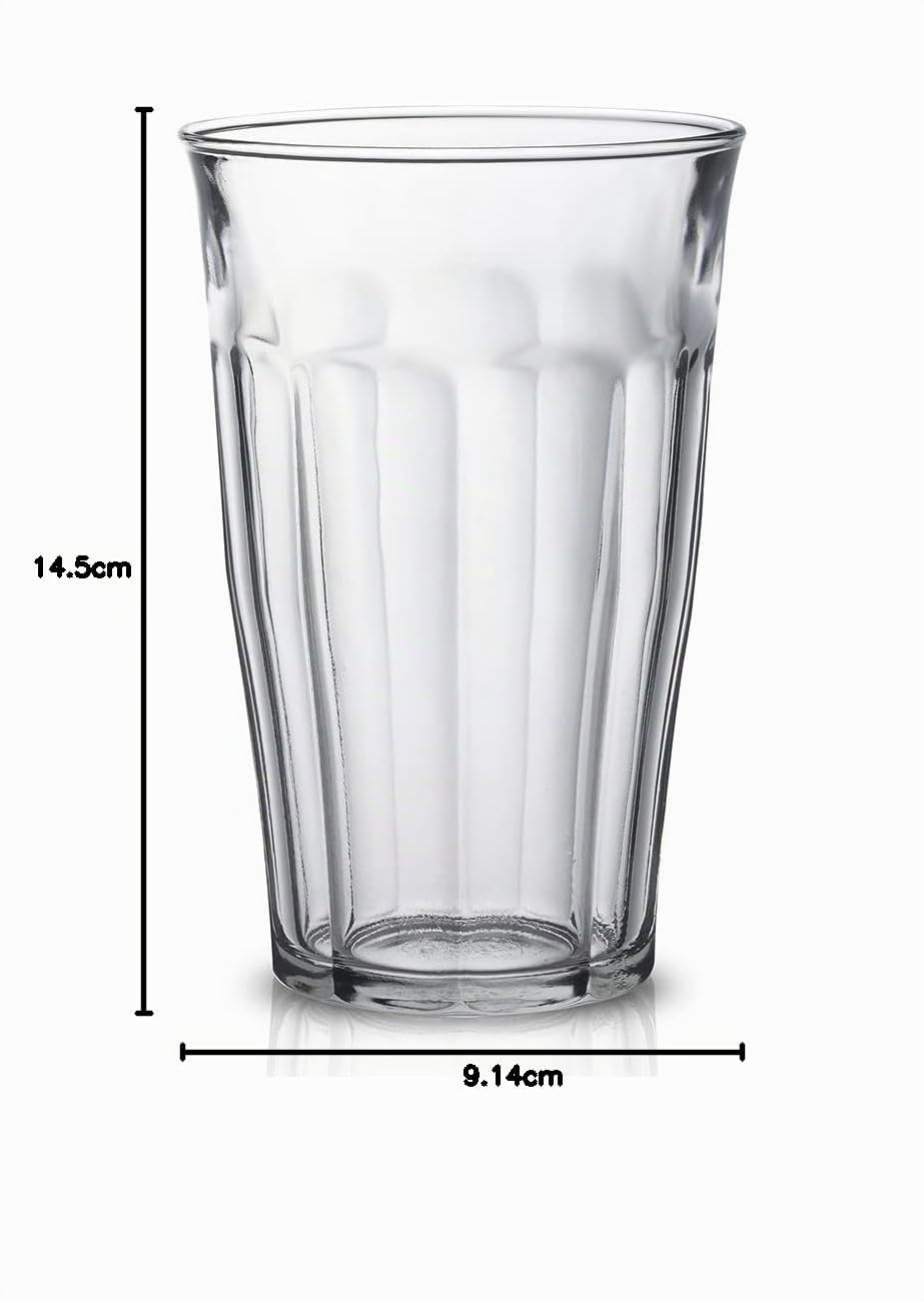 DURALEX 1030AB06 / 6 Vidrio de agua Picardie sin marca de llenado, 500 ml, paquete de 6