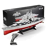 STSEEACE 1/360 Modellboot 28 Zoll ferngesteuertes Angriffsschlachtschiff 2,4 GHz RC-Militärschlachtschiff, Marine-Kriegsschiff, Flugzeugträgermodell Seeschwimmbad RC-Schiffsgeschenke für Kinder