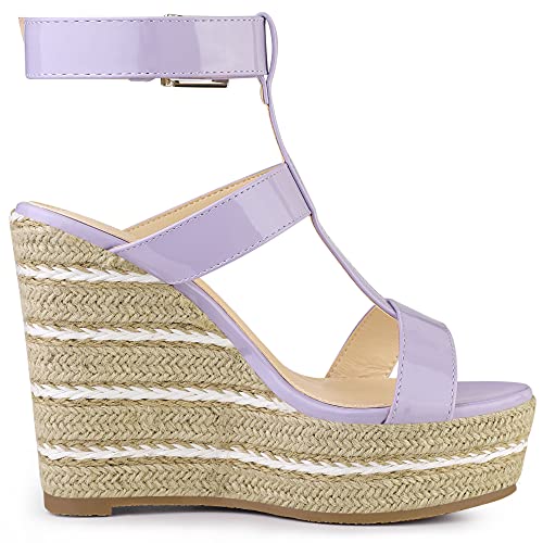 Sandales espadrilles compensées à lanières violettes style bohème chic 38 - 6