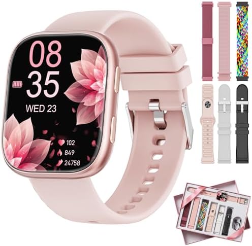 Montre Connectée Femme pour 7 Bracelets et Coffret Cadeau, 1.83''...