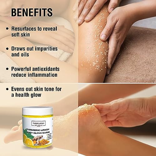 Purebellissimo Lemon Body Scrub Brightening Scrub Sugar Scrub Turmeric Body Exfoliant Scrub For Dark Spots thumb #3