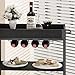 Azheruol Bar Cart Serving Wine 3 Tier Home Rolling Rack with Wheels Mobile Kitchen Industrial Vintage Style Wood Metal Serving Trolley Serving Cart, Drink Cart for Living Room Kitchen