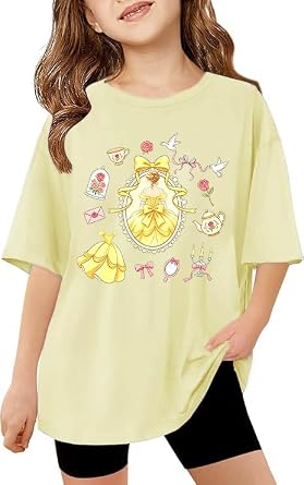 Magic Kingdom Shirts for Girls Oversized Castle Princess Tshirt 5-14 Years