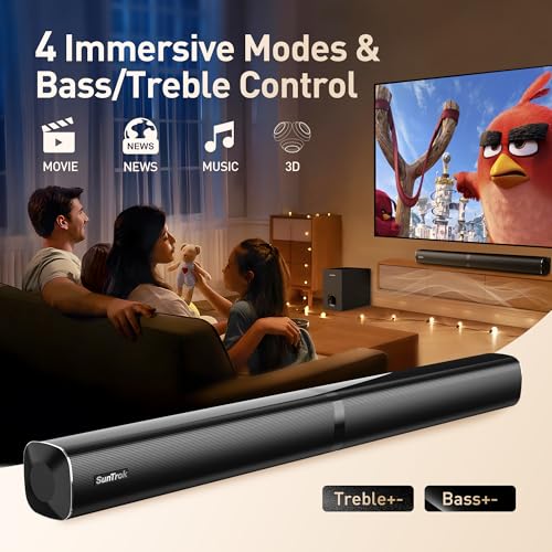 image for SunTrok Karaoke Soundbar with Subwoofer for TV: Sound Bar with 2 Wirel