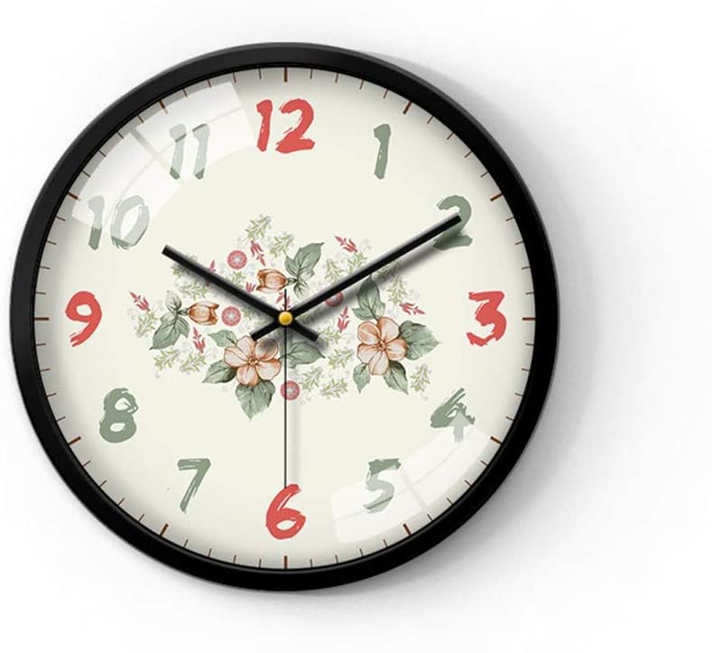 Horloge Murale Maison Fleurs pour une Atmosphère Douce et Zen
