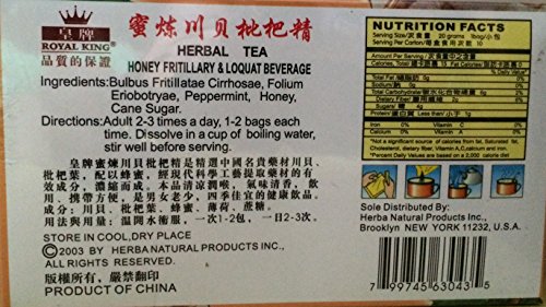 Bebida Royal King Miel Fritillary & Níspero 20g 10 Bolsas miniatura 2