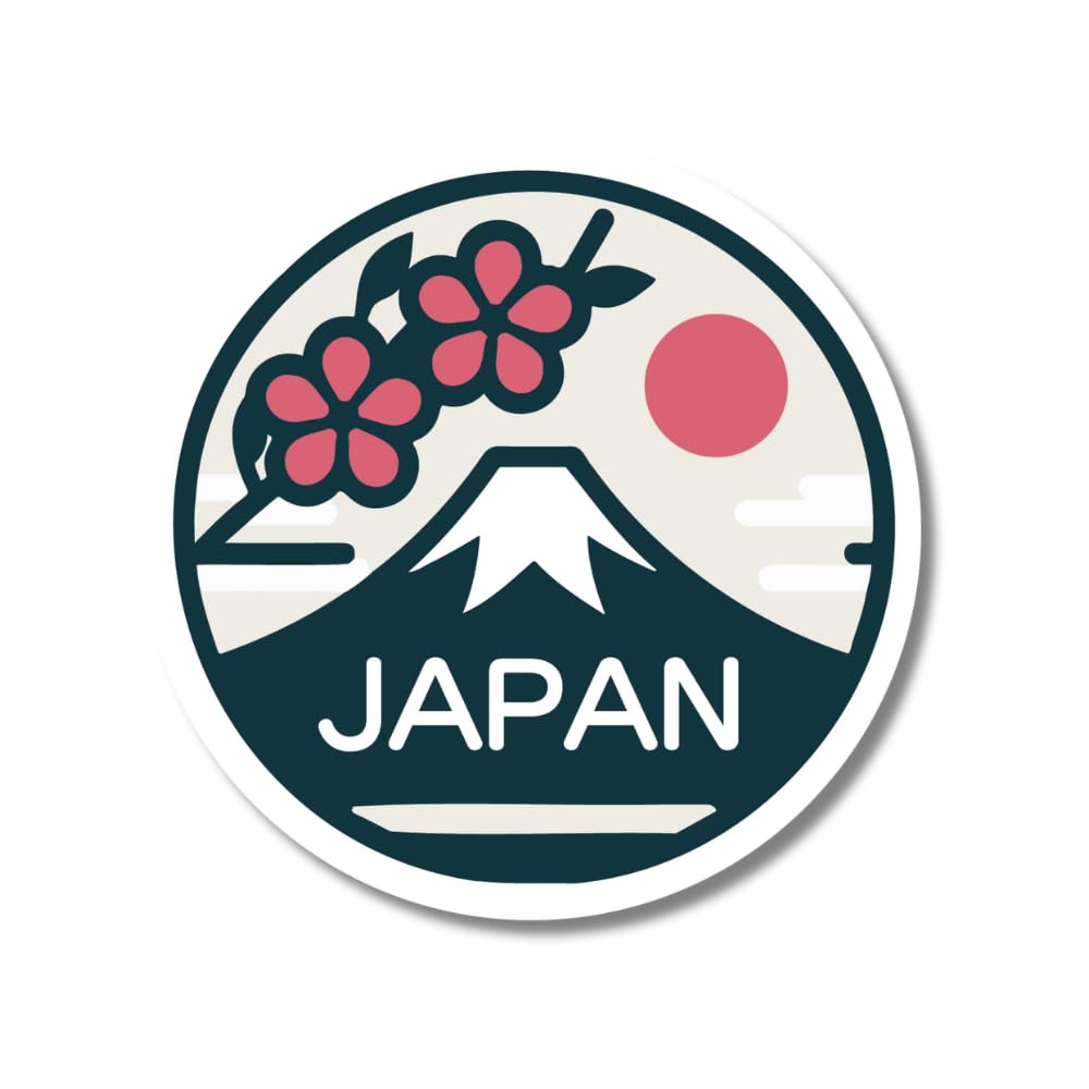 Cherry Blossom Mt. Fuji Wave PVC Sticker