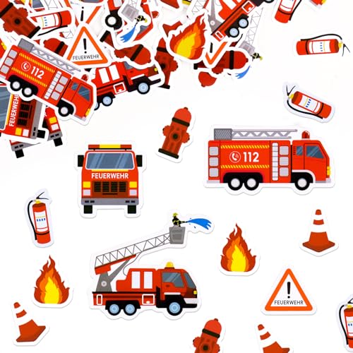 COLOFALLA 100 Stücke Feuerwehr Deko Feuerwehr Konfetti...