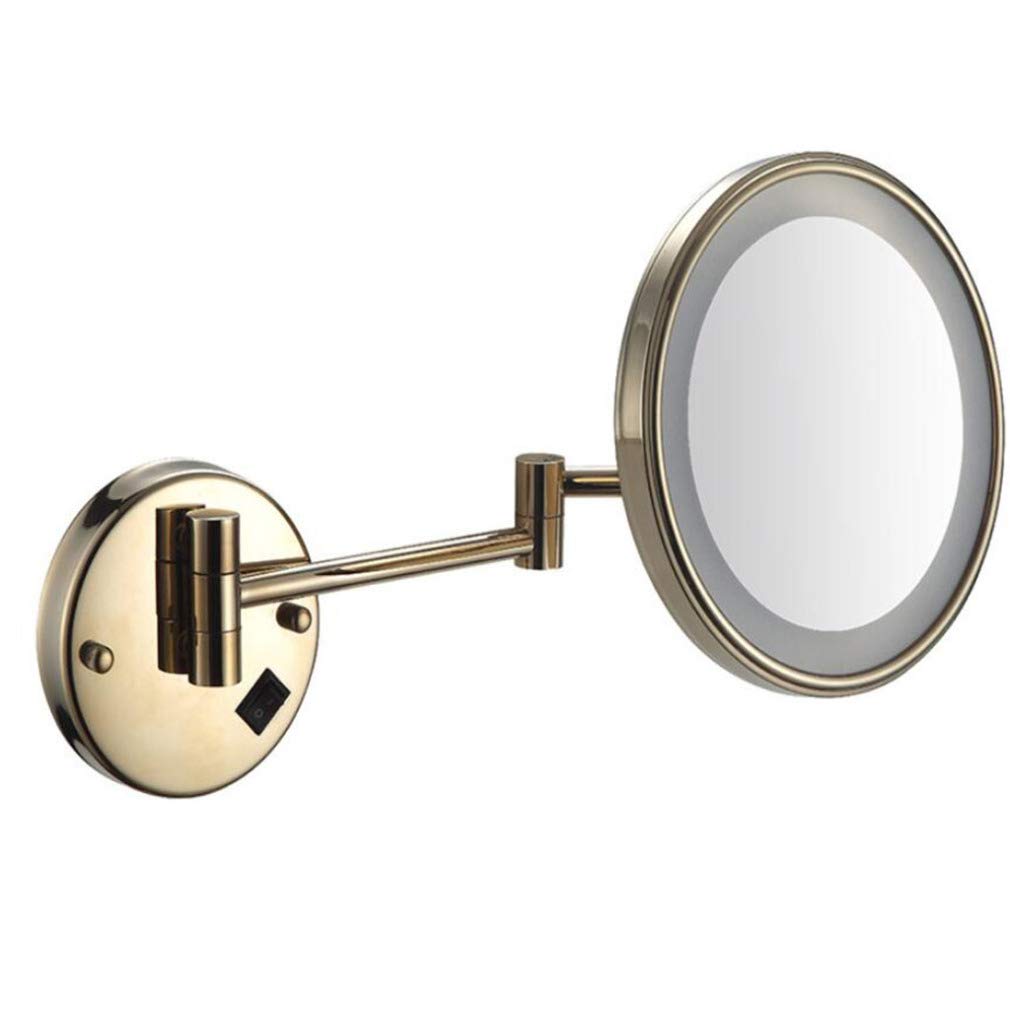Miroir de beauté mural simple face or pour en finir avec le manque de lumière en maquillage