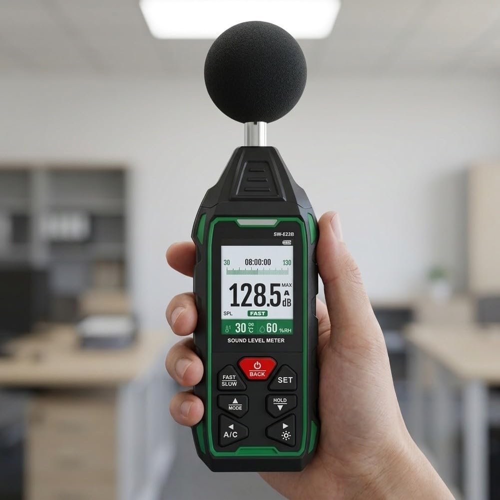 Sonómetro Digital 30-130dB Precisión ±1.5dB A/C