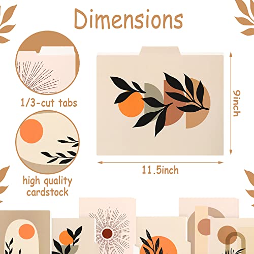24 Pcs File Folder Set Decorative File Folders For Filing Cabinet Colored Letter Size With 1/3 Cut Tab Desk Office Supplies Cardstock Organizer 9.5 X 11.5 Inch (Boho Style) #TOP2