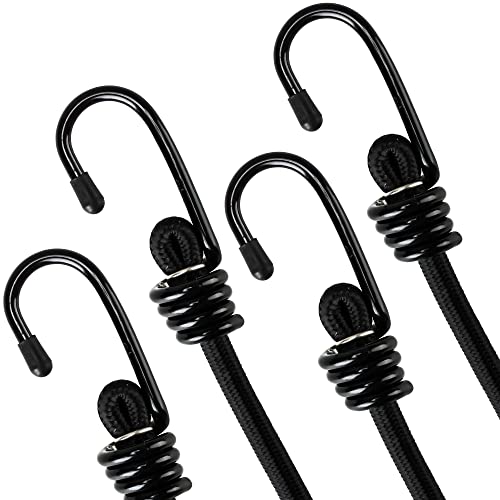 Lanlord Latex Black Heavy Duty Outdoor Bungee Cords With Hook 4Pcs30Inch #TOP6