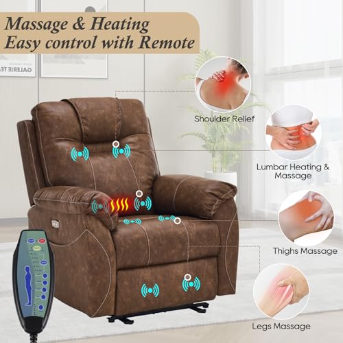 Sillón reclinable eléctrico marrón oscuro miniatura 5