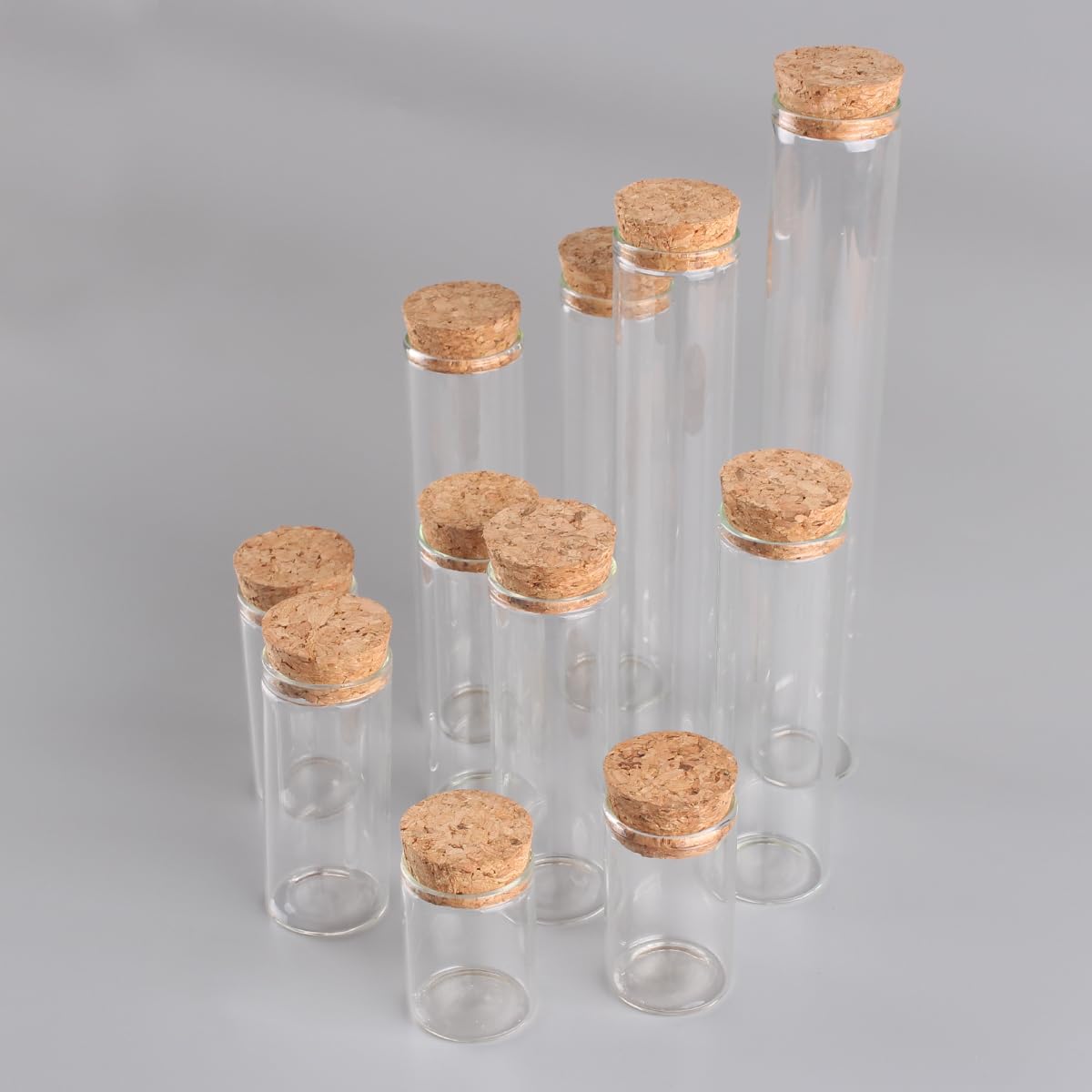 probówki ze szkła borokrzemowego, Szklane probówki z korkami, 12 szt., 15-60 ml, do majsterkowania, wiele rozmiarów(50ml)