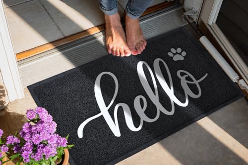 T.Henv Door Mat Outside Entrance, 32 Inchx20 Inch 100% Waterproof Outdoor Indoor Hello Welcome Doormat thumb #2