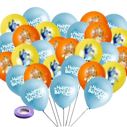 30pcs Blue Dog Balloons Birthday Party Decorations Supplies