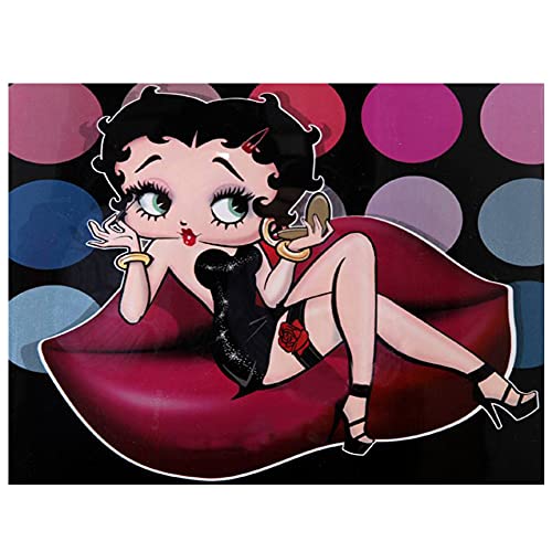 Cherie Diamond Painting Kits for Adults 5D Diamond Painting Pretty Picture Diamond Embroidery Cartoon Girl Full Set Full Round Drill Mosaic Cross Stitch Kit Cartoon Girl 30x40cm