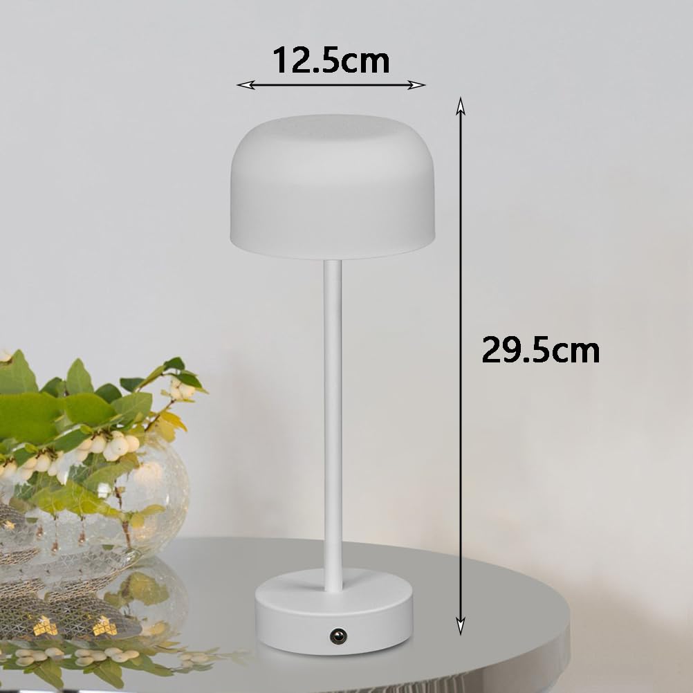 AoLa LED Tischlampe Kabellos Dimmbar Touch Tischleuchte Akku Pilzlampe USB Aufladung 1200mAh Batteriebetrieben Nachttischlampe Ohne Kabel Pilz Lampe für Innen und Außen Esszimmer Schlafzimmer,Weiß