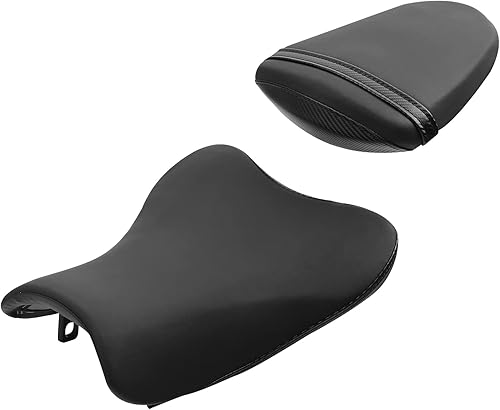 Miniatura 1 de C.C. RIDER Cojín de asiento delantero y trasero para Suzuki GSXR1000 GSXR-1000 2007 2008, asiento de pasajero negro