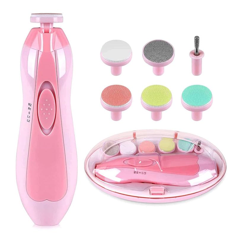 Drumstone Introducing the Ultimate Newborn Baby Nail Care Solution: The Electric Baby Nail Trimmer with 6 Grinding Heads and Built-in Light-image-3