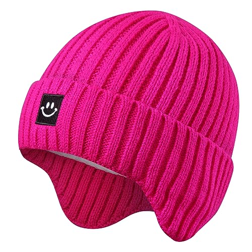 Image of MaxNova Baby Winter Hat Toddler Beanie Hat Earflap Knit Cap for Boys Girls 0-8 Years