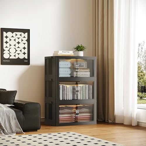 SAILUN 87Gal/348Qt Stackable Storage Bins Folding Collapsible Storage Bins with